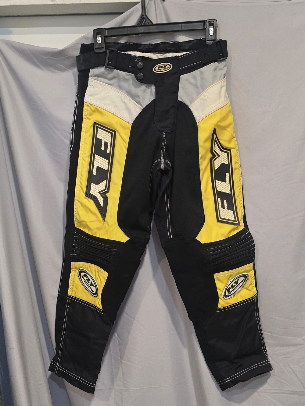 FLY Racing Black & White Motocross Pants - Branded Detail